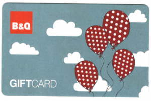 B&Q gift card - balloons design. Check gift card balance for B&Q